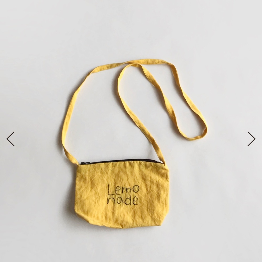 Japanese Pot and Tea Lemonade Mini Cotton Shoulder Bag Yellow